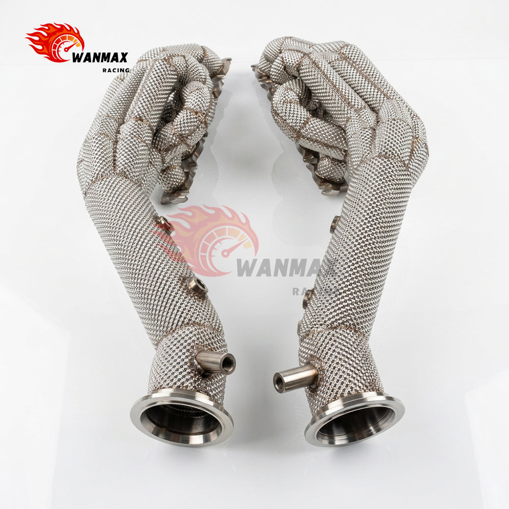 Heat Shield Wrapped SS304 Equal Length Exhaust Headers for Lamborghini Huracan 5.2L V10