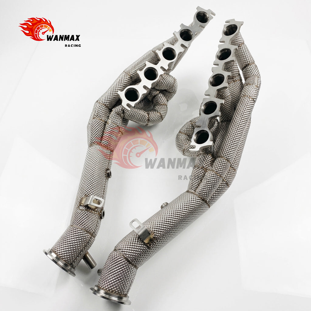 Heat Shield Wrapped SS304 Equal Length Exhaust Headers for Lamborghini Huracan 5.2L V10
