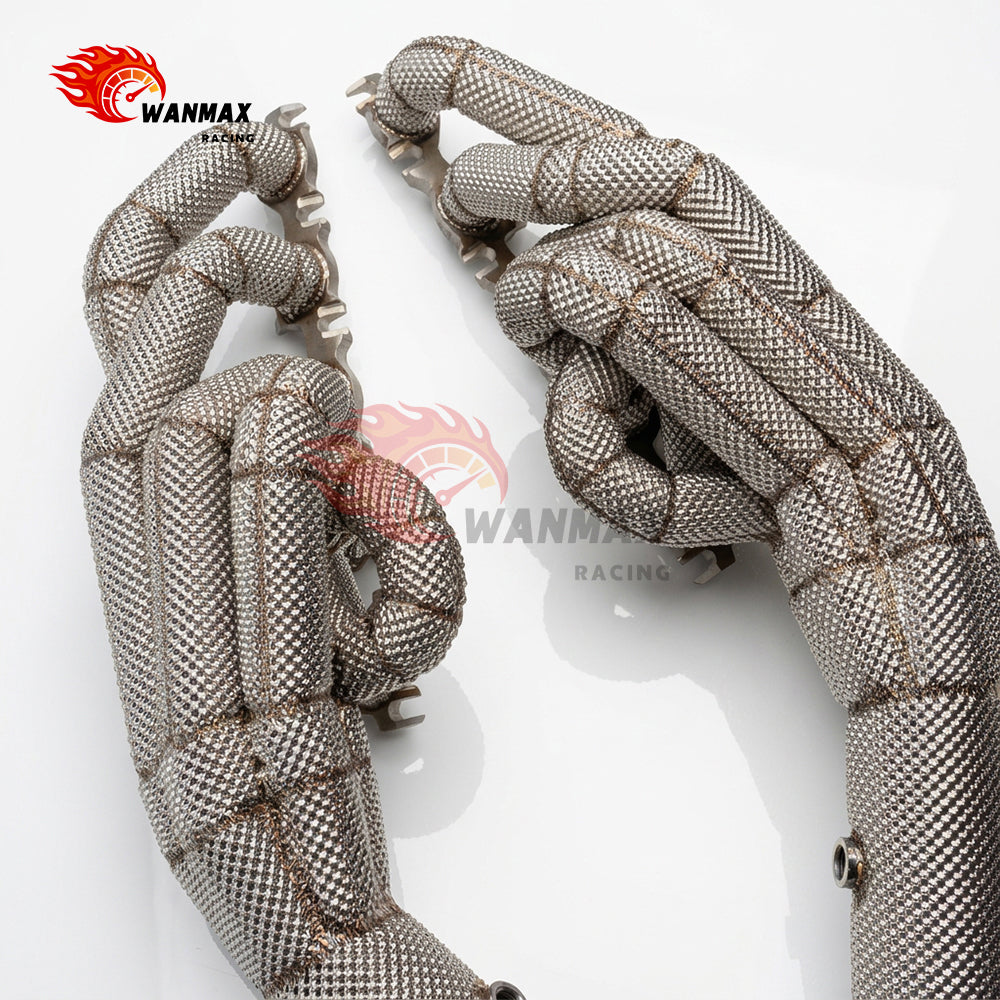 Heat Shield Wrapped SS304 Equal Length Exhaust Headers for Lamborghini Huracan 5.2L V10