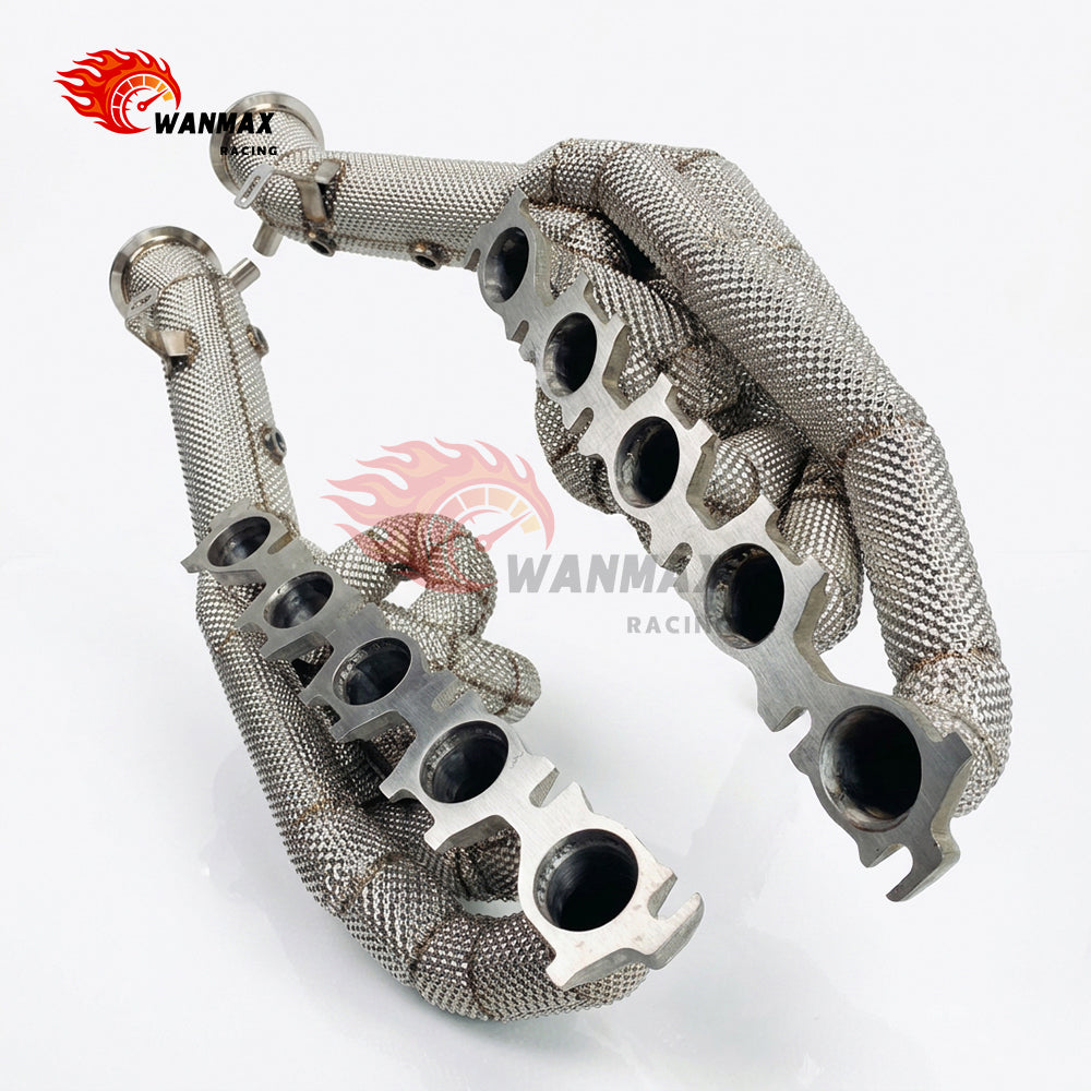 Heat Shield Wrapped SS304 Equal Length Exhaust Headers for Lamborghini Huracan 5.2L V10