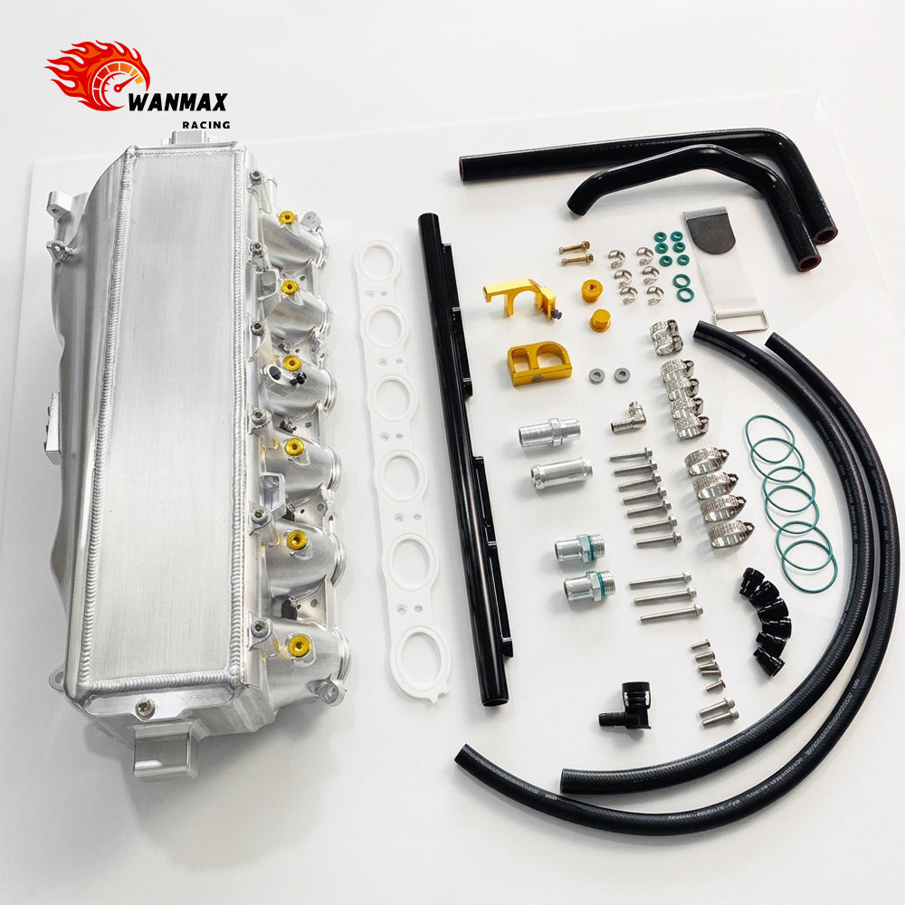 124.35mm Ultra-Thick Single-Pass Core B58TU Max Intake Manifold Charge Air Cooler with Billet Fuel Rail For BMW G20 M340i Toyota Supra A90 A91