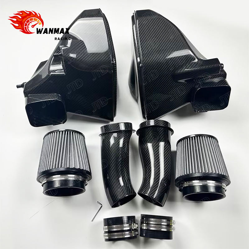 High Performance Gloss Carbon Fiber Cold Air Intake System for BMW M5 F90 S63 4.4T Racing Air Intake Kit