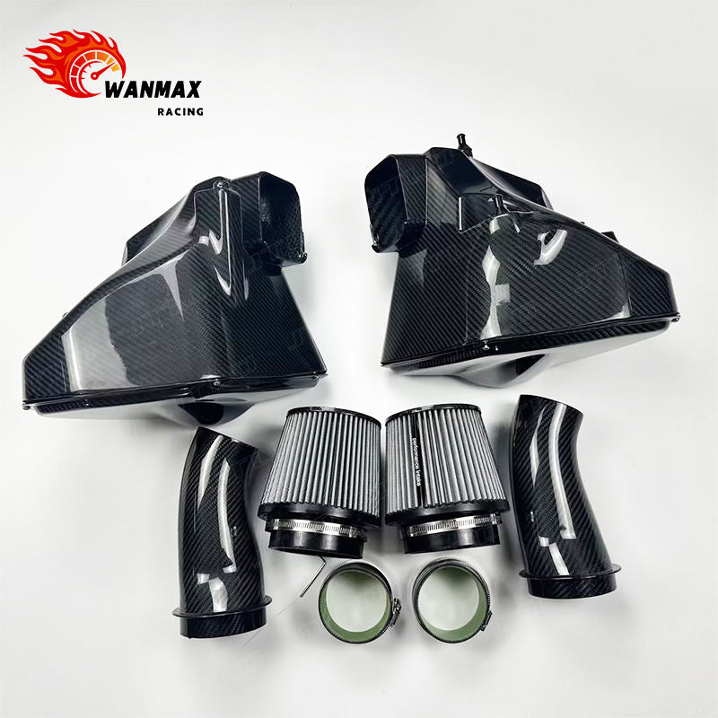 High Performance Gloss Carbon Fiber Cold Air Intake System for BMW M5 F90 S63 4.4T Racing Air Intake Kit