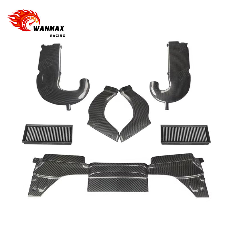 Carbon Fiber Performance Cold Air Intake Kit for Mercedes-Benz W205 C63 C63S AMG M177 4.0T V8 Dual Induction System with Panel Filters