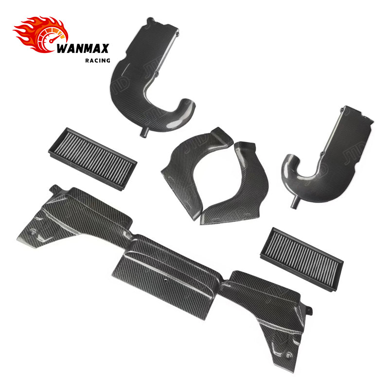 Carbon Fiber Performance Cold Air Intake Kit for Mercedes-Benz W205 C63 C63S AMG M177 4.0T V8 Dual Induction System with Panel Filters