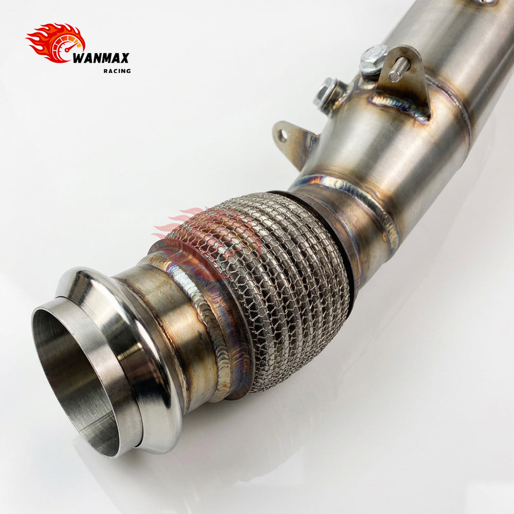 High Flow Racing Downpipe with 1/8 NPT EGT Bung for BMW B46 G20 G30 F32 230i 330i 430i Performance Upgrade