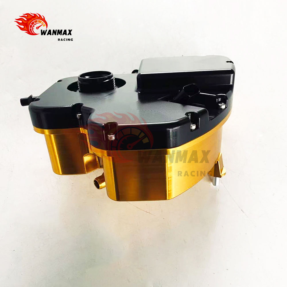 Luxury Gold CNC Billet Aluminum Coolant Expansion Tank for BMW F90 M5 F92 M8 S63 4.4T V8 Engines Reuses OEM Cap