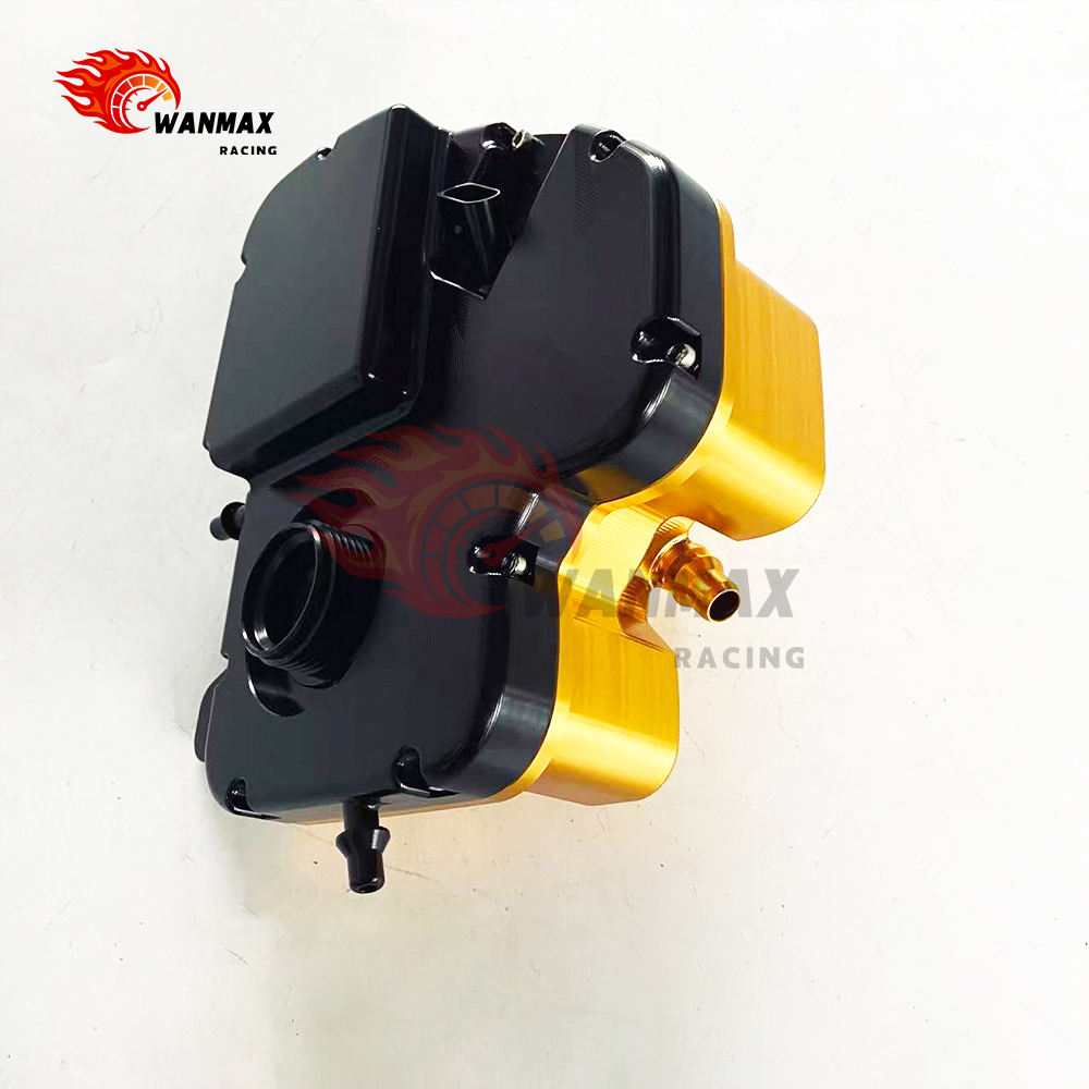 Luxury Gold CNC Billet Aluminum Coolant Expansion Tank for BMW F90 M5 F92 M8 S63 4.4T V8 Engines Reuses OEM Cap