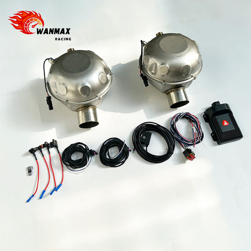 Universal Plug-and-Play Twin Stainless Steel Active Exhaust Sound Booster Drums for Gas Diesel EV Cars