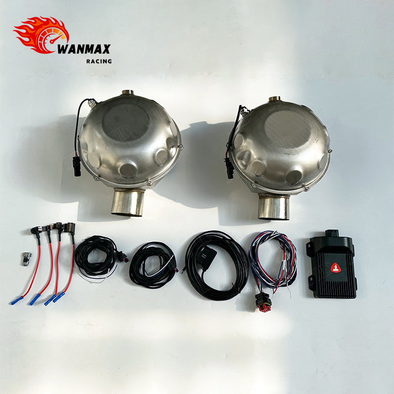 Universal Plug-and-Play Twin Stainless Steel Active Exhaust Sound Booster Drums for Gas Diesel EV Cars
