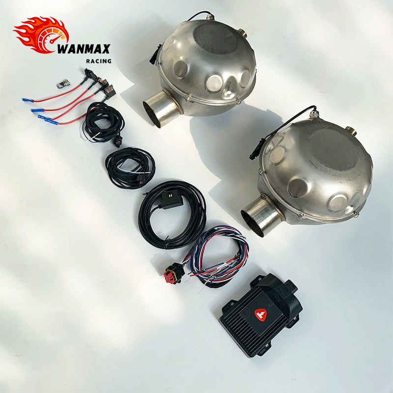 Universal Plug-and-Play Twin Stainless Steel Active Exhaust Sound Booster Drums for Gas Diesel EV Cars