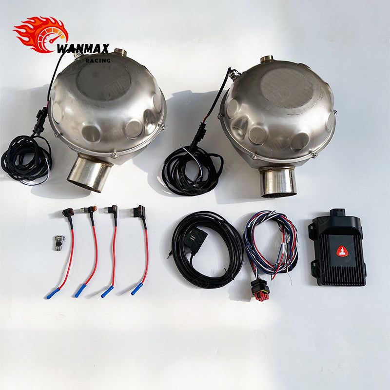 Universal Plug-and-Play Twin Stainless Steel Active Exhaust Sound Booster Drums for Gas Diesel EV Cars