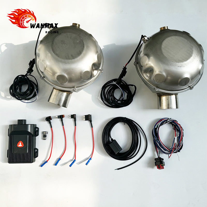 Universal Plug-and-Play Twin Stainless Steel Active Exhaust Sound Booster Drums for Gas Diesel EV Cars