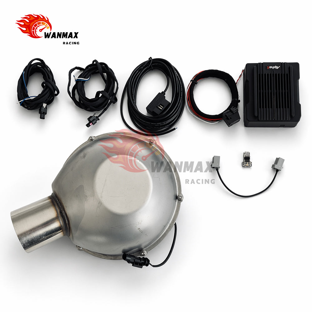 AlphaX Universal Electronic Active Exhaust Sound Booster Kit with Bluetooth App Control and Smart OBD Box
