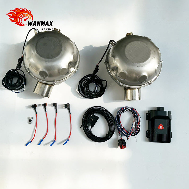 Universal Plug-and-Play Twin Stainless Steel Active Exhaust Sound Booster Drums for Gas Diesel EV Cars