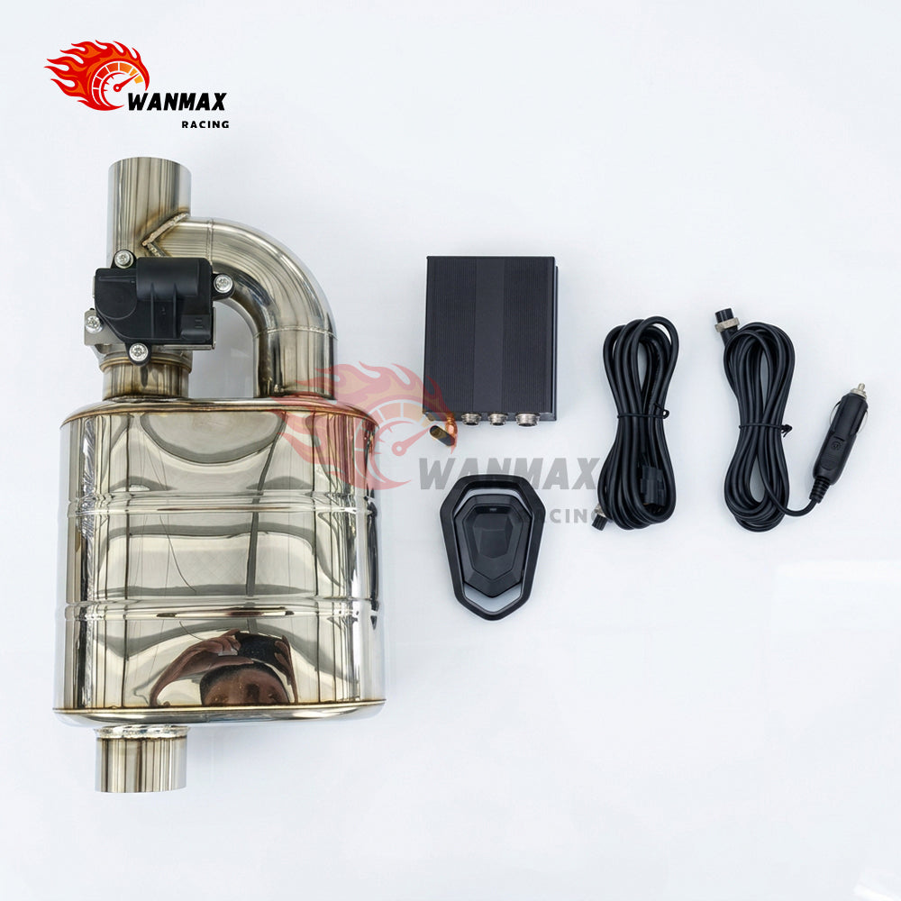 High Flow Universal Electric Valve Exhaust Muffler Kit Stainless Steel Valve Silencer Canister With Remote Controller 2.5/2.75/3/3.5