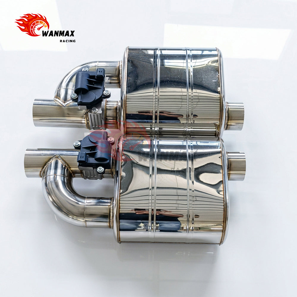 Left & Right Single In Single Out Electric Valve Muffler Kit 63-89mm Universal Adjustable Sound Exhaust Silencer With Remote