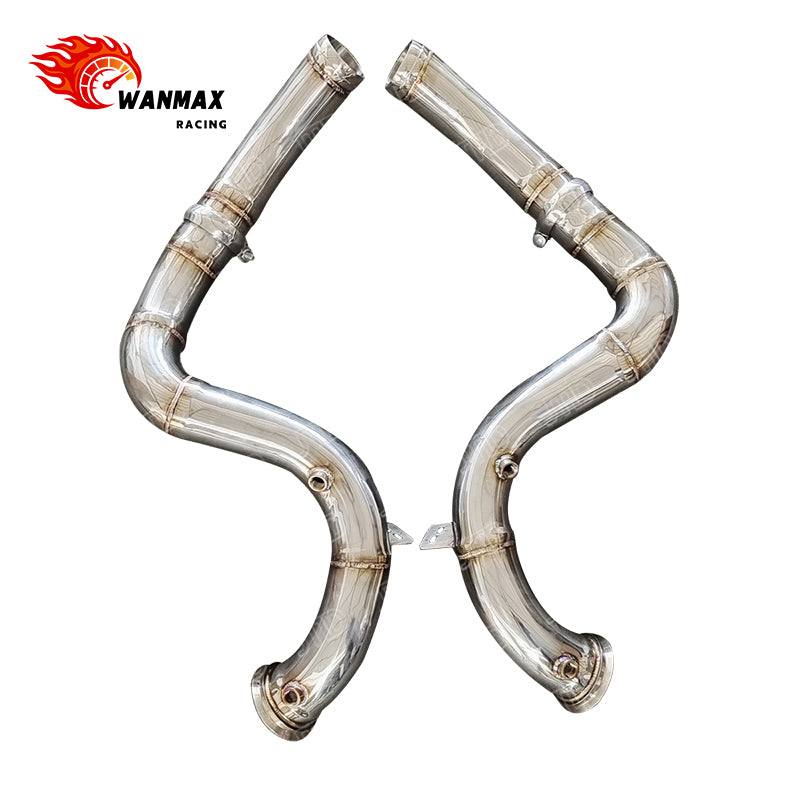 Mirror-Polished Non-OPF Downpipe Pair for Mercedes-AMG C63 C63S W205 RHD