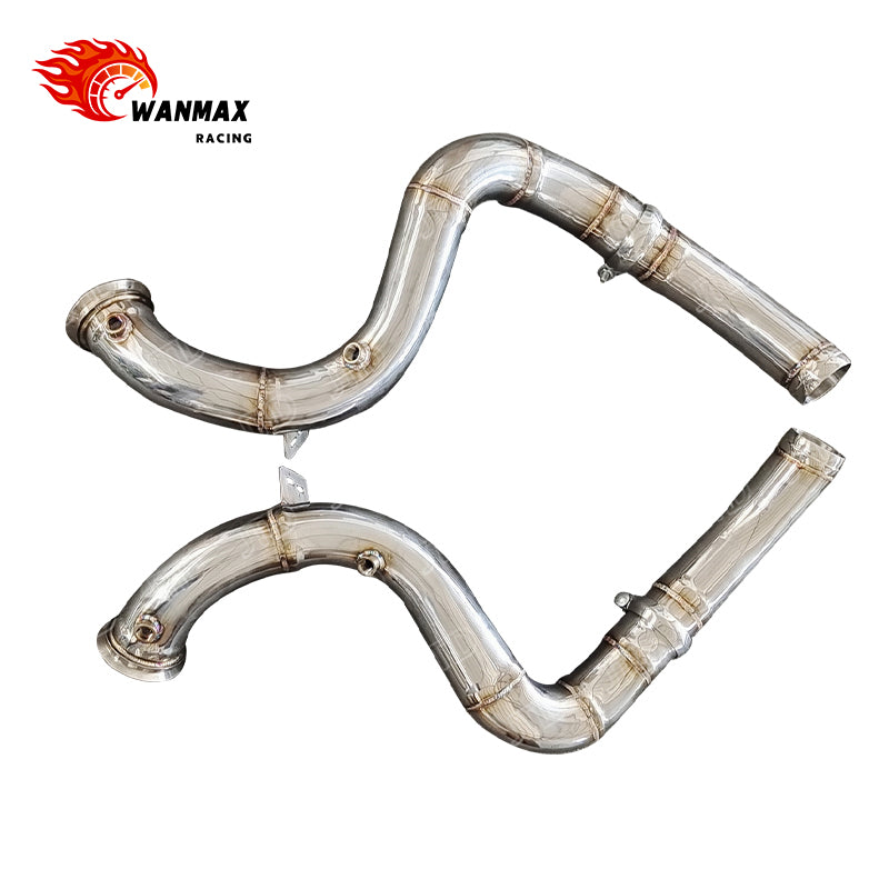 Mirror-Polished Non-OPF Downpipe Pair for Mercedes-AMG C63 C63S W205 RHD