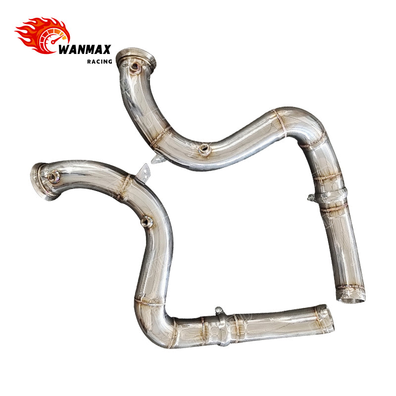Mirror-Polished Non-OPF Downpipe Pair for Mercedes-AMG C63 C63S W205 RHD