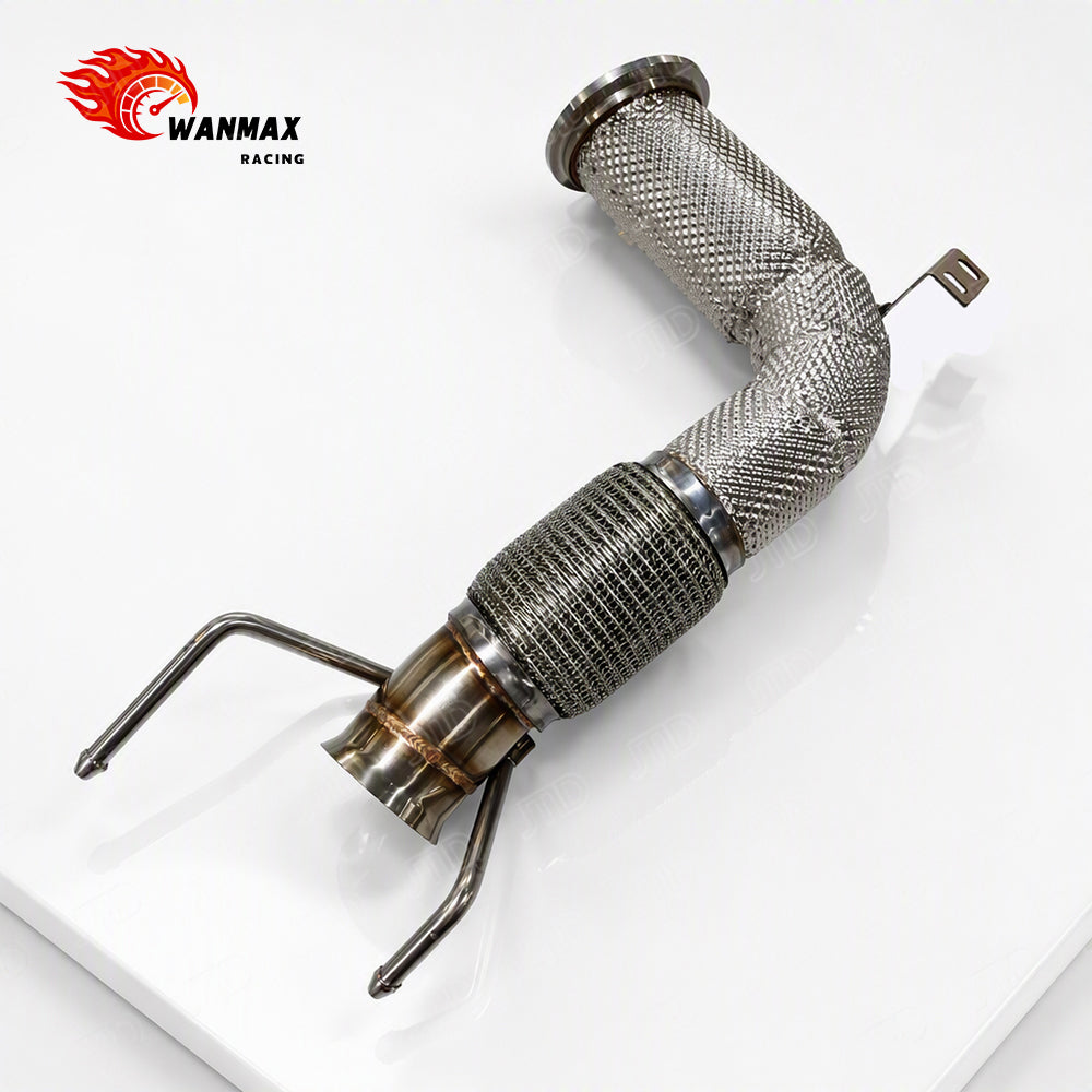 Premium Stainless Steel Downpipe with Heat Shield for BMW 118i F40 M Sport B38 1.5T Straight Through Exhaust Front Pipe