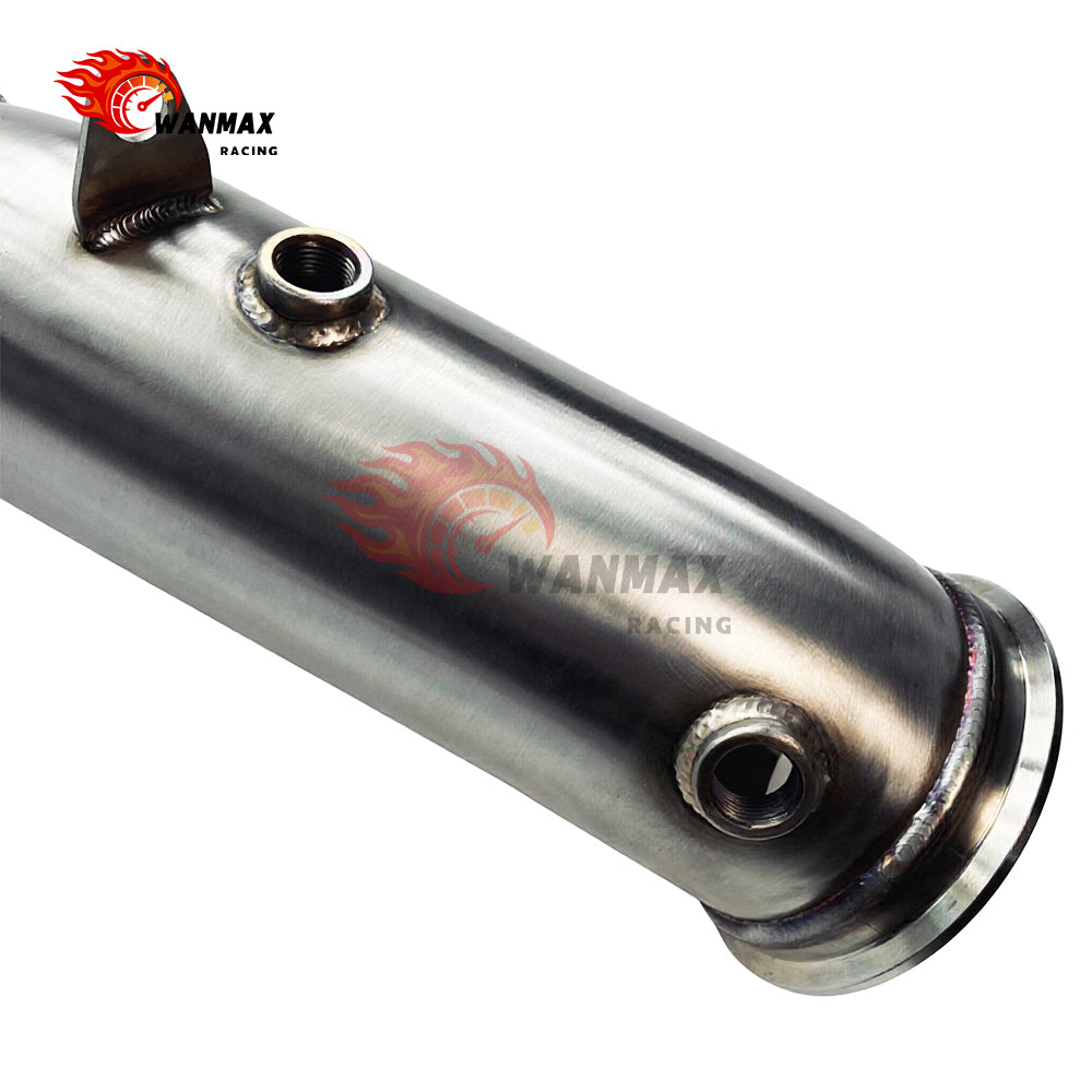 Brushed T304 High-Flow Downpipe with Braided Flex for BMW F20/F21 F22/F23 F30/F31/F34 F32/F33/F36 N20 2.0L 2011-2016