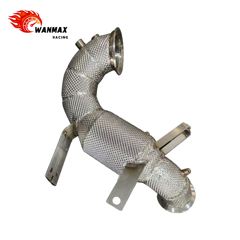 Catalyst-Equipped T304 Stainless Steel Downpipe with Heat Shield for Mercedes-AMG A45/CLA45/GLA45 M139 2.0T
