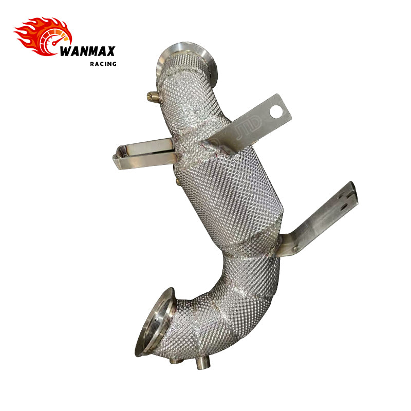 Catalyst-Equipped T304 Stainless Steel Downpipe with Heat Shield for Mercedes-AMG A45/CLA45/GLA45 M139 2.0T