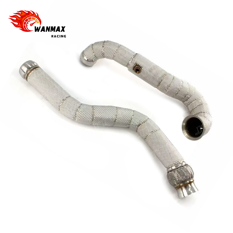 Automotive Stainless Steel Exhaust Downpipe for Mercedes Benz A45 AMG 2.0L 4MATIC With Heat Shield
