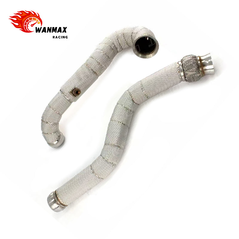 Automotive Stainless Steel Exhaust Downpipe for Mercedes Benz A45 AMG 2.0L 4MATIC With Heat Shield