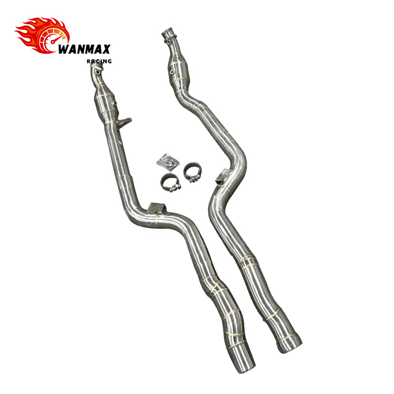 High Performance Exhaust Downpipe for Mercedes Benz CLS63 AMG W218 M157 5.5T 2Matic 2013-2017 Twin-turbo SS304