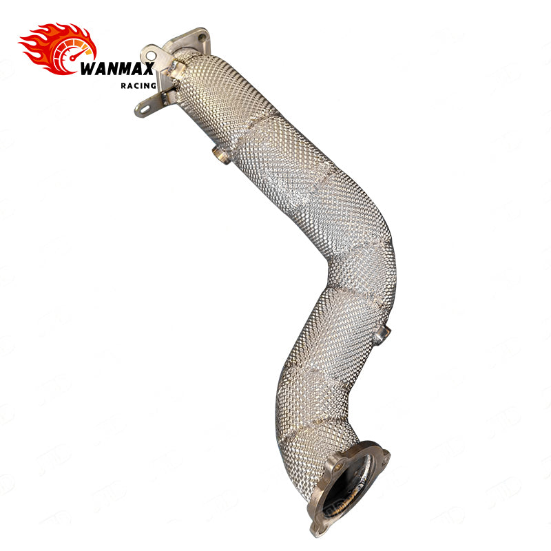 T304 Stainless Steel Performance Downpipe with Heat Shield for Mercedes C200/C250 W204 and SLC300 M271/M274