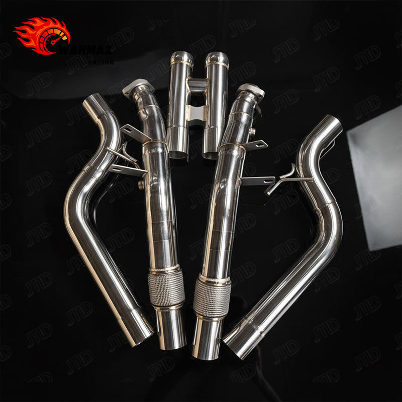 T304 Stainless Steel Performance Downpipe Pair for Mercedes-AMG S63 W222/C217 M157 5.5L V8