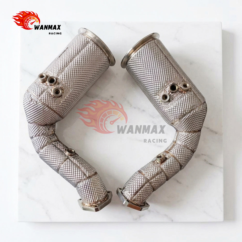 Heat Shielded High-Flow Exhaust Downpipe for Porsche Cayenne 4.0L V8 Twin Turbo OPF 2019+