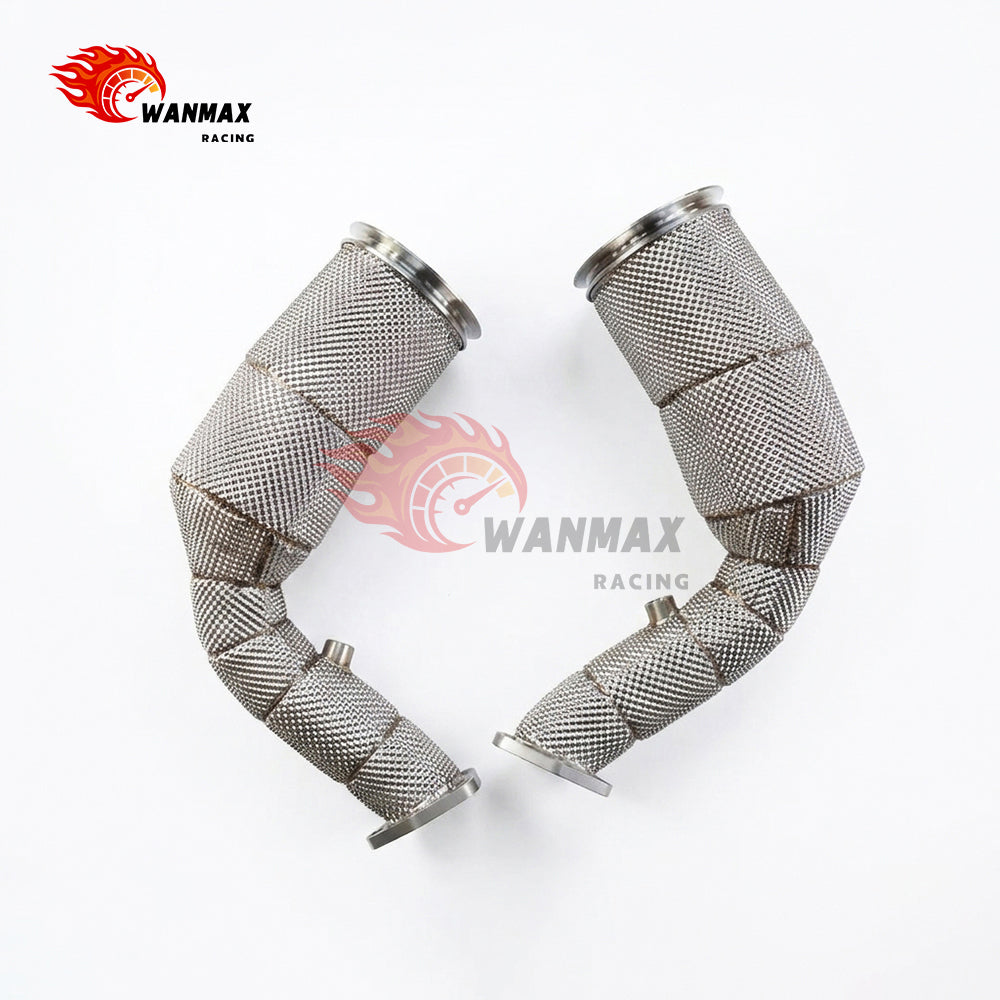 Heat Shielded High-Flow Exhaust Downpipe for Porsche Cayenne 4.0L V8 Twin Turbo OPF 2019+