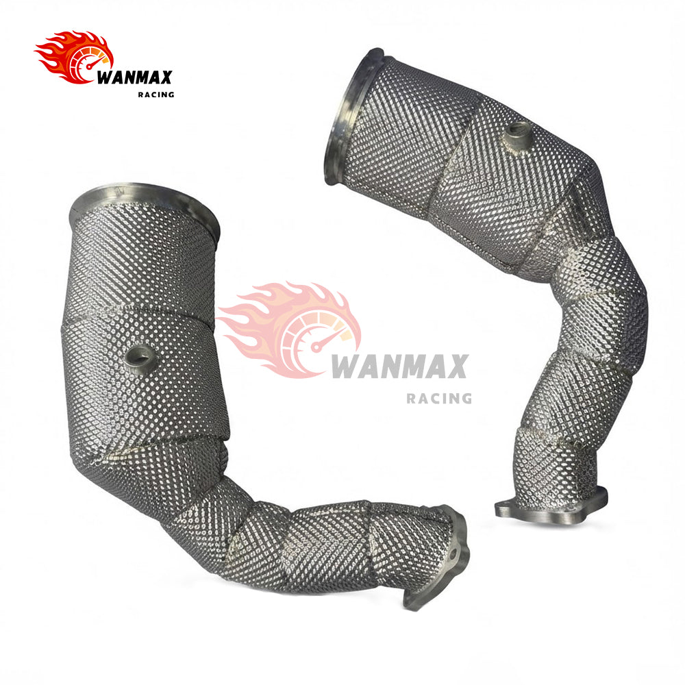 Heat Shielded High-Flow Exhaust Downpipe for Porsche Cayenne 4.0L V8 Twin Turbo 2019+