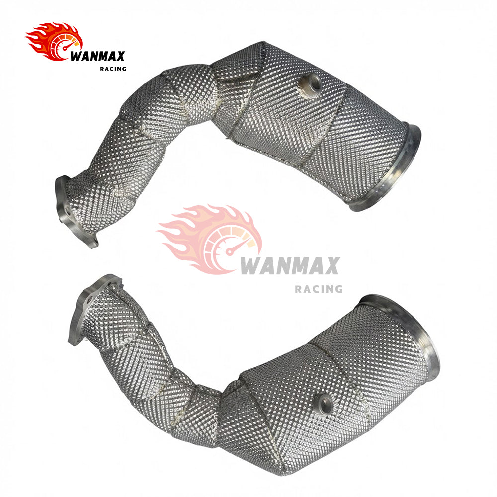 Heat Shielded High-Flow Exhaust Downpipe for Porsche Cayenne 4.0L V8 Twin Turbo 2019+