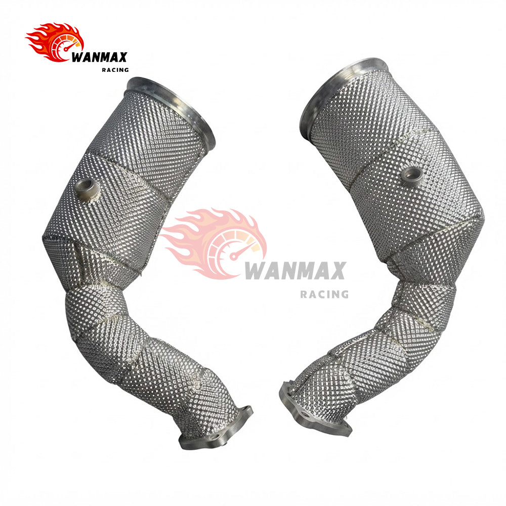 Heat Shielded High-Flow Exhaust Downpipe for Porsche Cayenne 4.0L V8 Twin Turbo 2019+