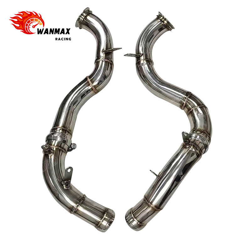 Mirror-Polished Downpipe Pair for Mercedes-AMG E63 W213 GLC63 S M177 4.0T
