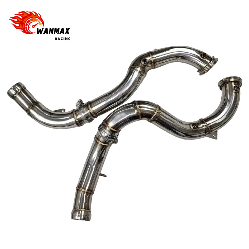 Mirror-Polished Downpipe Pair for Mercedes-AMG E63 W213 GLC63 S M177 4.0T