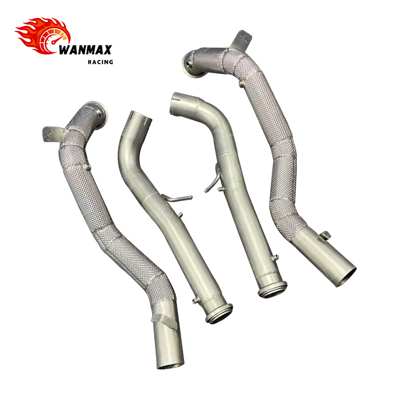 High Flow Exhaust Downpipe For Mercedes‑Benz G63 AMG W463 W464 4.0L V8 T304 Stainless Steel Heat Shielded
