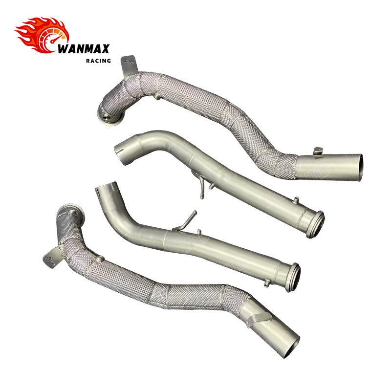 High Flow Exhaust Downpipe For Mercedes‑Benz G63 AMG W463 W464 4.0L V8 T304 Stainless Steel Heat Shielded