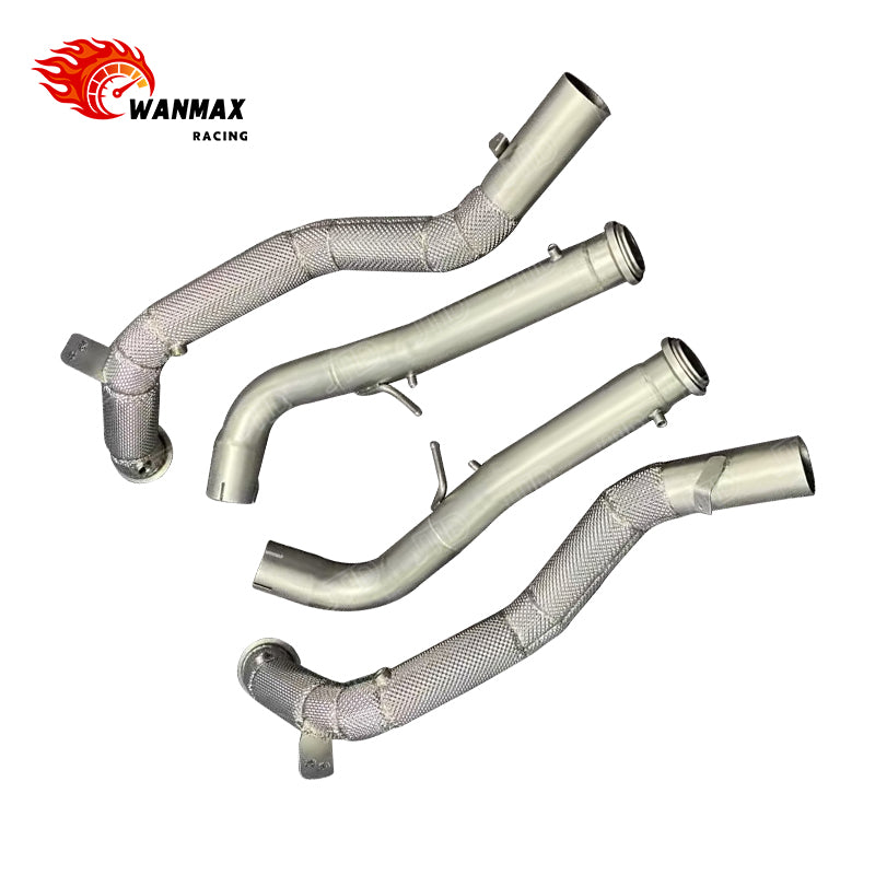 High Flow Exhaust Downpipe For Mercedes‑Benz G63 AMG W463 W464 4.0L V8 T304 Stainless Steel Heat Shielded
