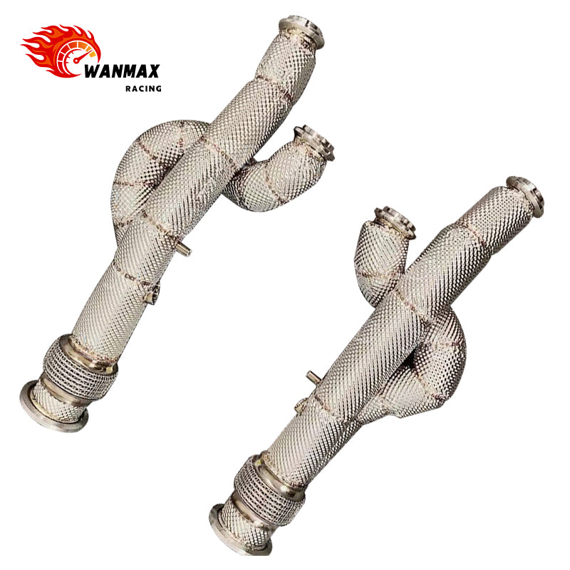 SS304 Heat-Shielded High-Flow Downpipe Pair for Lamborghini Aventador LP700-4 6.5L V12