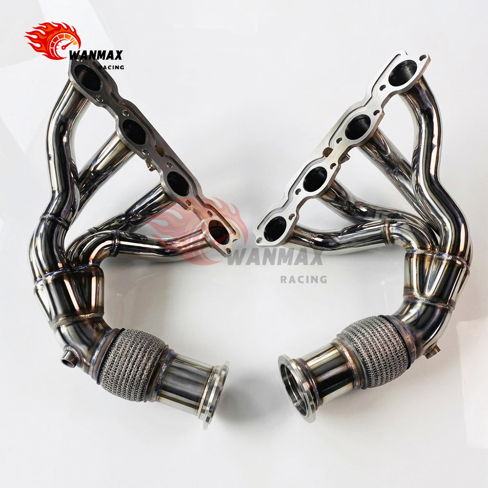 High Flow T304 4‑to‑1 Long Tube Exhaust Manifold Headers For Ferrari 458 Italia / Spider / Speciale 2010‑2015 4.5L V8