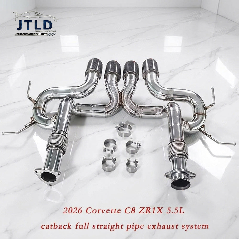 Quad Carbon Tip Bypass Catback Exhaust for 2026 Chevy Corvette C8 ZR1 5.5L V8
