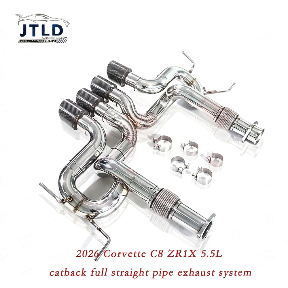 Quad Carbon Tip Bypass Catback Exhaust for 2026 Chevy Corvette C8 ZR1 5.5L V8