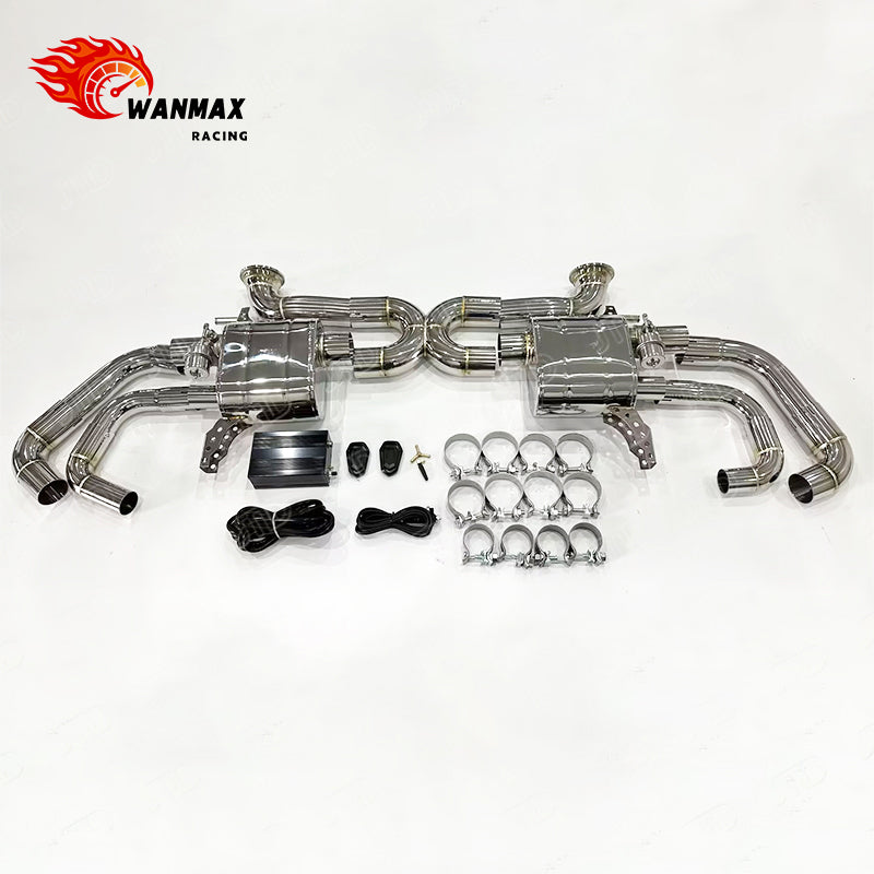 In Stock Mirror Polished SS304 Catback Exhaust System for Audi R8 Gen 2 V10 5.2L 2017-2019 Vacuum Valved
