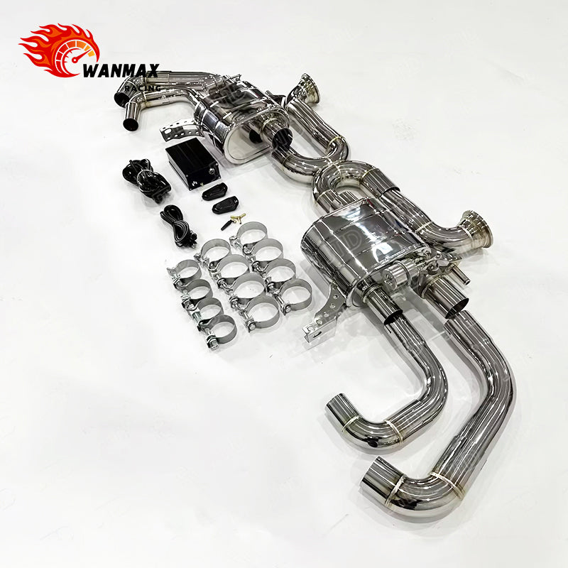 In Stock Mirror Polished SS304 Catback Exhaust System for Audi R8 Gen 2 V10 5.2L 2017-2019 Vacuum Valved