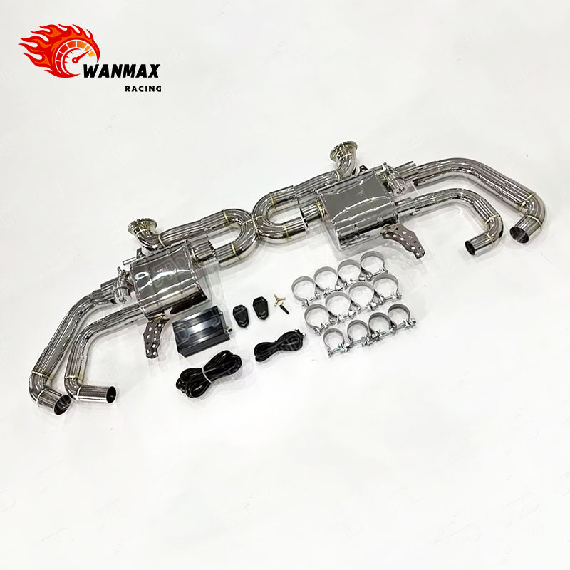 In Stock Mirror Polished SS304 Catback Exhaust System for Audi R8 Gen 2 V10 5.2L 2017-2019 Vacuum Valved